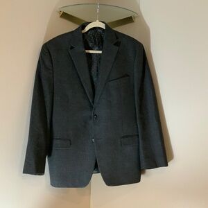 Ralph Lauren Blue Grey  Sport Coat/ Suit Jacket 44 Textured  Fabric Classic